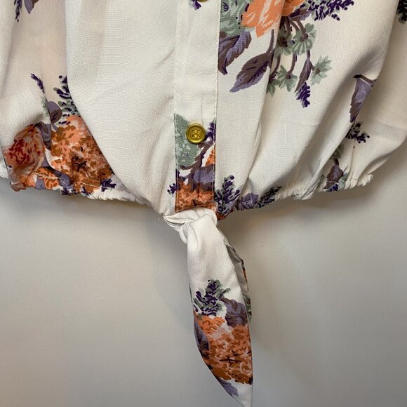 Mileage White floral off the shoulder top - Picture 4 of 9